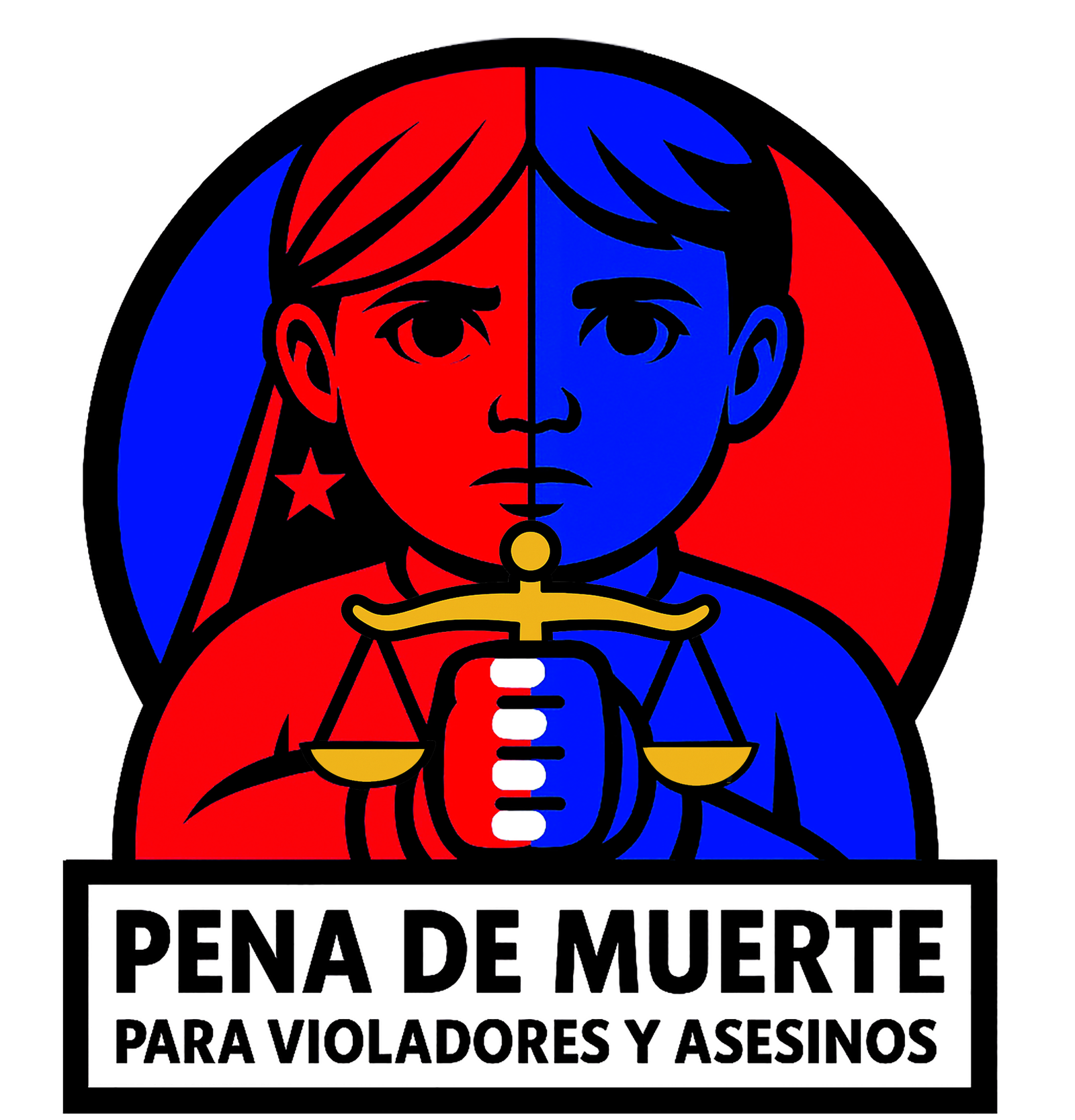 Logo del referendo por la pena de muerte para violadores y asesinos de niños en Colombia